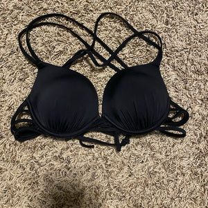 Black strappy swim suit top